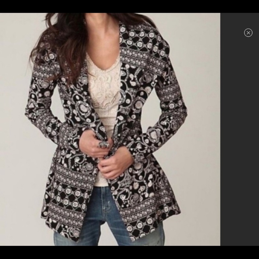 Free People Jacket S-XS Floral Open Peplum Swing